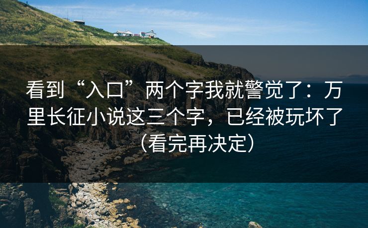 看到“入口”两个字我就警觉了：万里长征小说这三个字，已经被玩坏了（看完再决定）